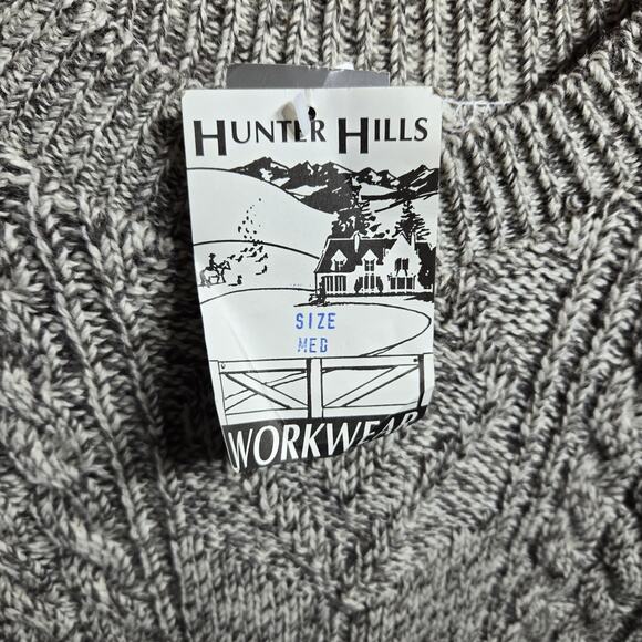RARE VTG NWT Hunter Hills New Zealand New Wool Natural Cable Knit Sweater MEDIUM - Picture 3 of 14